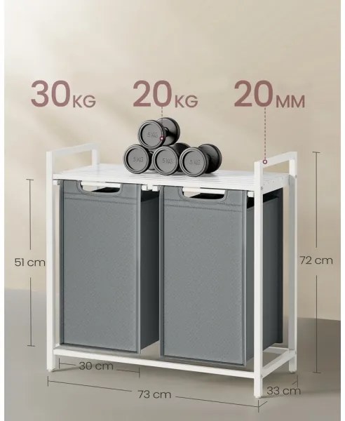 REX mosókosár fehér/szürke