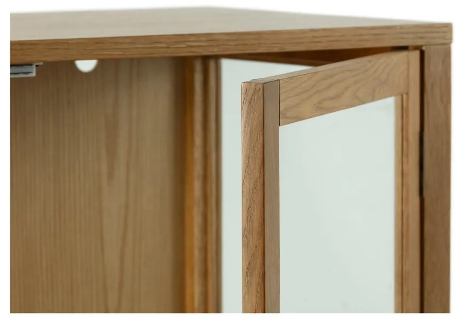 Natúr színű tálalószekrény tölgyfa dekorral 90x126x40 cm Ceci – MOME