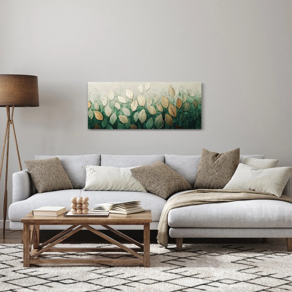 Kép - Arany-zöld levelek (120x50 cm)