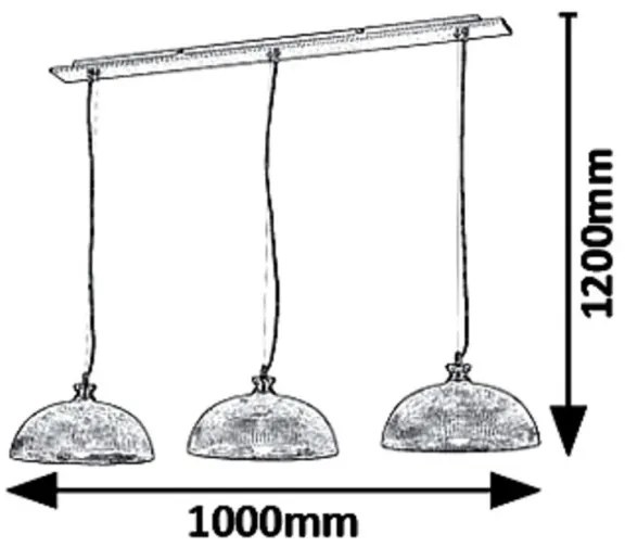 Rabalux 5460 - Csillár zsinóron PETRINA 3xE27/40W/230V