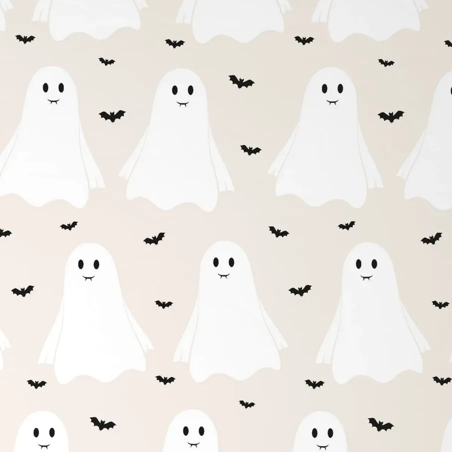 Gyermek ágynemű Renforcé pamutból GHOSTIE bézs Ágyneműhuzat mérete: 80 x 80 cm | 135 x 200 cm