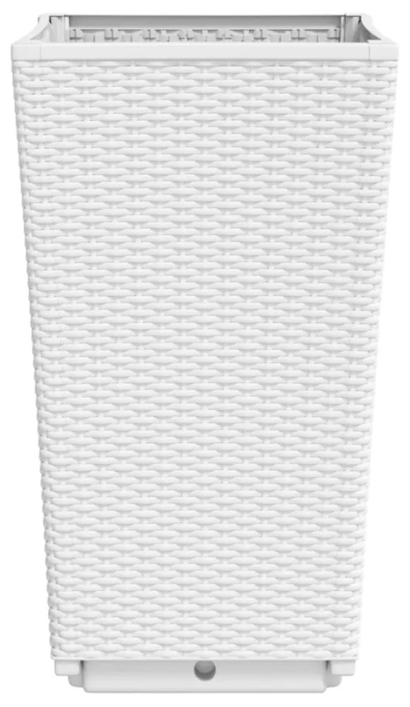4 db fehér polipropilén kerti ültetőláda 32,5 x 32,5 x 57 cm