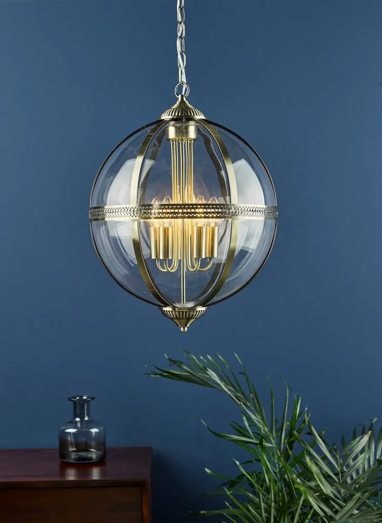 Dar Lighting vintage függeszték vanessa antik sárgaréz darvan0575