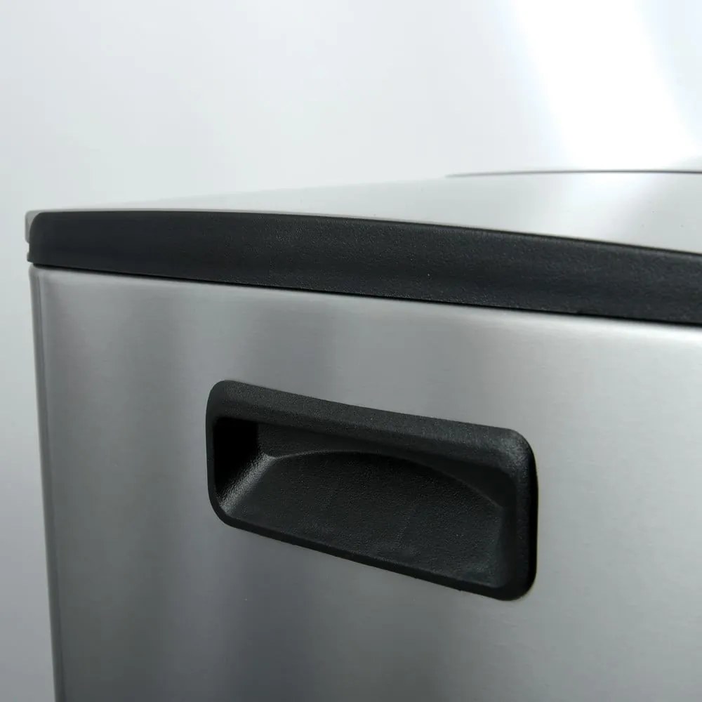 Matt ezüstszínű acél szelektív pedálos szemetes 2x20 l Aliya – Spirella