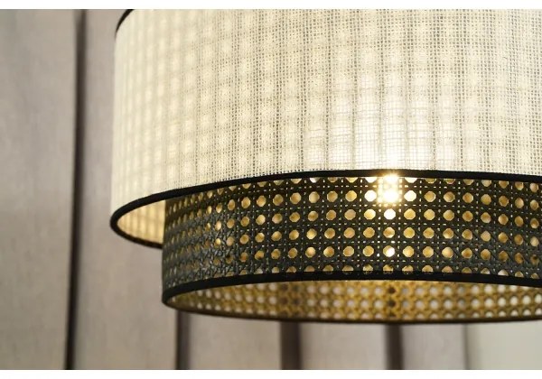 Duolla - Felületre szerelhető csillár RATTAN YUTE 1xE27/15W/230V átm. 45 cm krémes/fekete