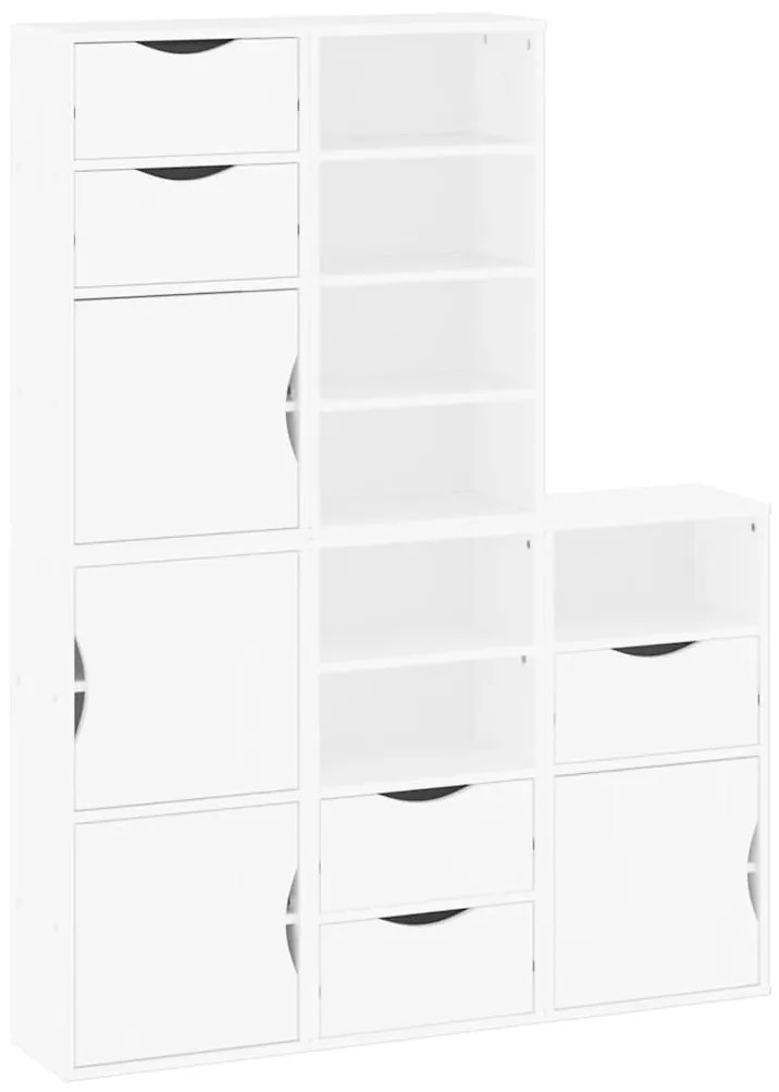 5 db fehér tömörfa fenyőfa oldalsó szekrény ODDA 40x24x79 cm