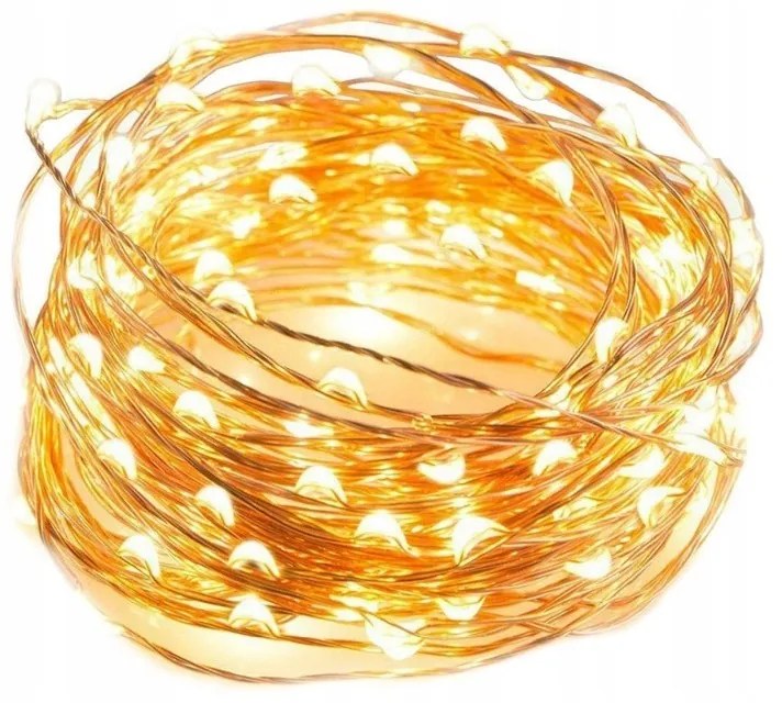 Karácsonyi fénylánc 50 LED-es, meleg fehér
