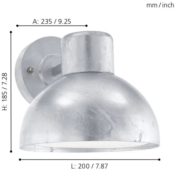 Eglo 96206 - Kültéri fali lámpa ENTRIMO 1xE27/60W IP44