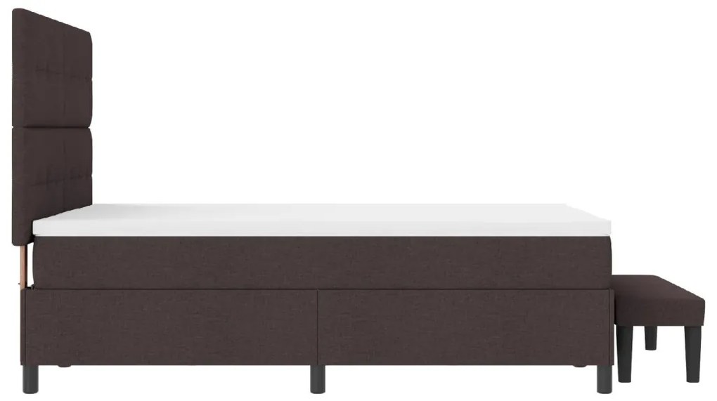 Box Spring Ágy Ágybetéttel és Pad Sötétbarna 160x200 cm Szövet