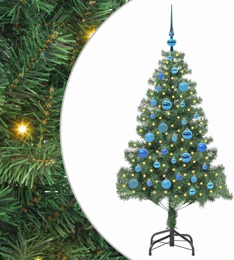 vidaXL Karácsonyfa 150 LED-del állvánnyal Zöld 150 cm PVC