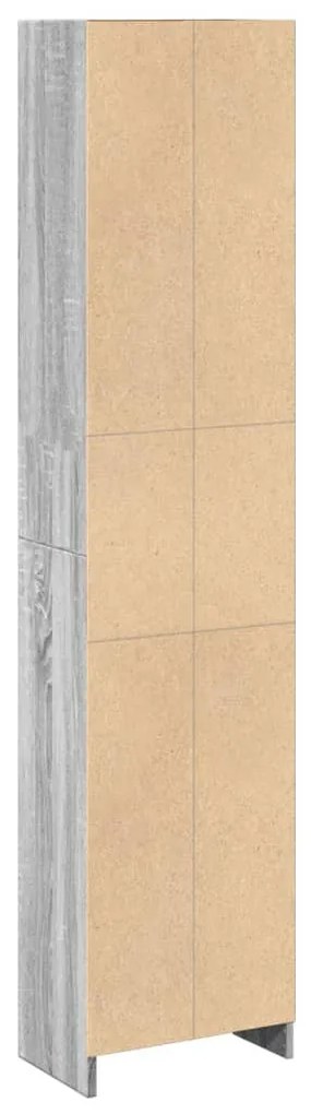 szürke sonoma színű szerelt fa könyvespolc 40 x 24 x 176 cm