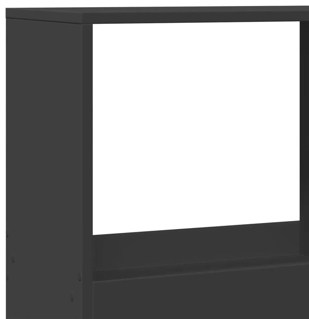 fekete szerelt fa könyvespolc 100 x 33 x 175 cm