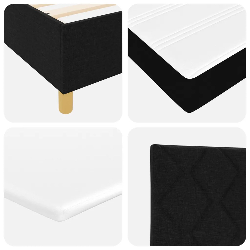Boxspring Ágy Matrac Készlettel Fekete 140x200 cm Szövet