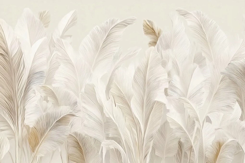 Fotótapéta Flizelina Természet Növényzet Bézs Levelek Boho 152,5x104 ragasztó