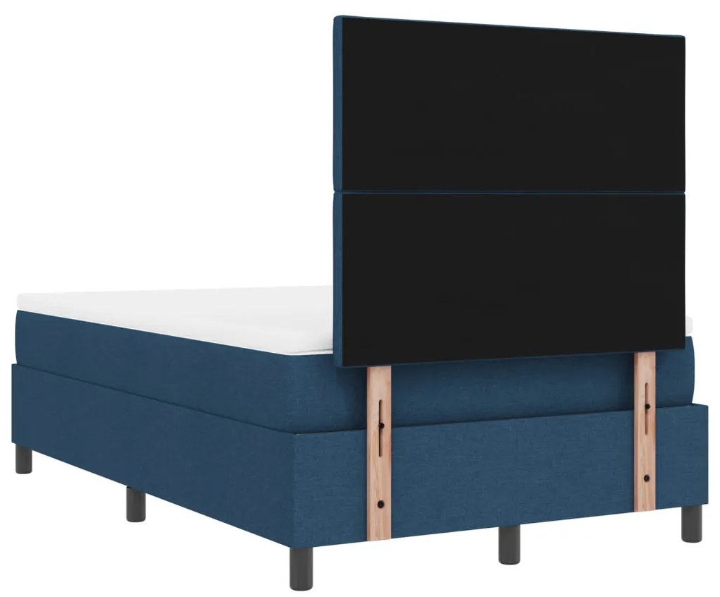 Boxspring Ágy Matraccal Kék Kisméretű Dupla Szövet