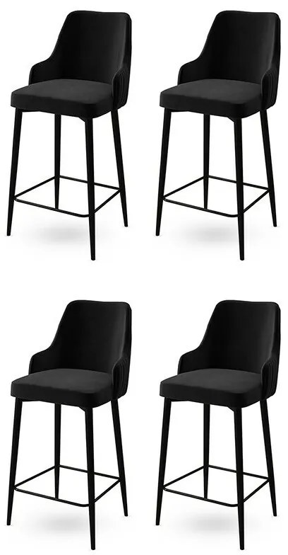 Enox Anthracite and Black bárszék szett, 4 db, 4 db