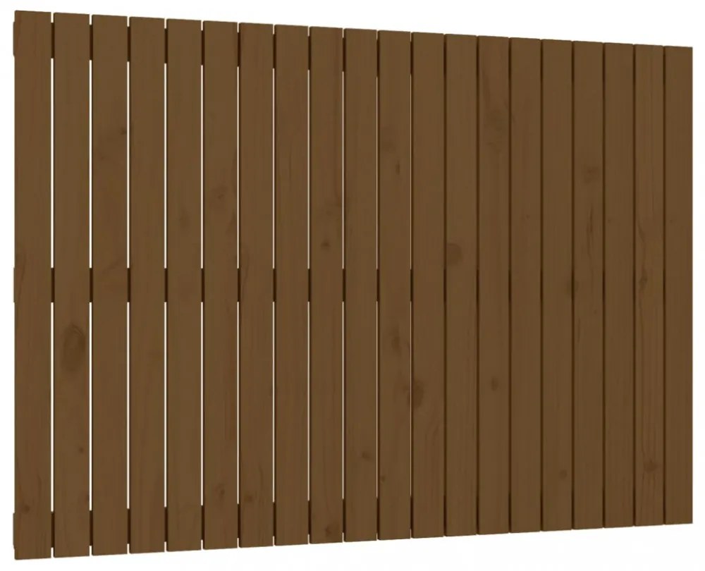 mézbarna tömör fenyőfa fali fejtámla 127,5x3x90 cm