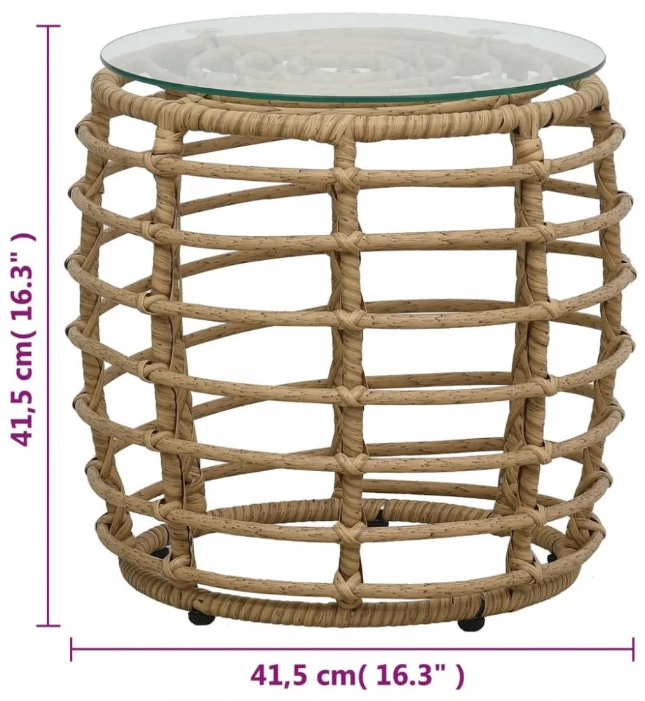 vidaXL 3-darabos tölgyszínű polyrattan bisztrószett