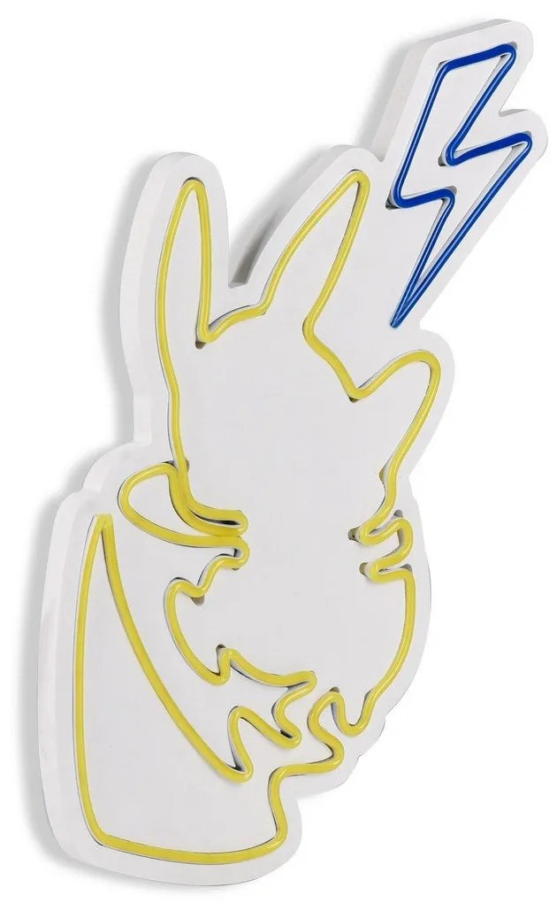 Műanyag LED-es fali dekoráció, Pikachu - Sárga Blue