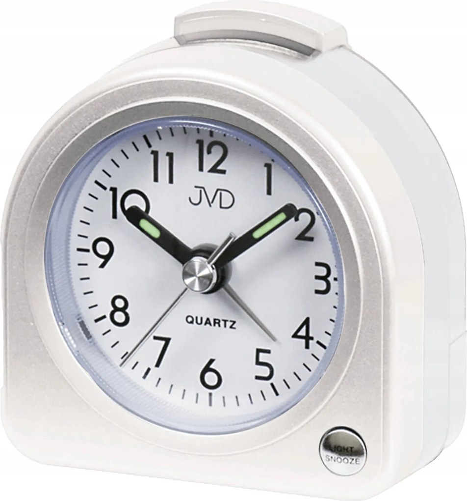 Kis Félkör Alakú Ezüst Ébresztőóra Jvd Háttérvilágítással SR266.7 Szundi