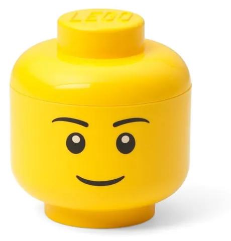 Sárga fej alakú tárolódoboz, fiú, 10,5 x 10,6 x 12 cm - LEGO®