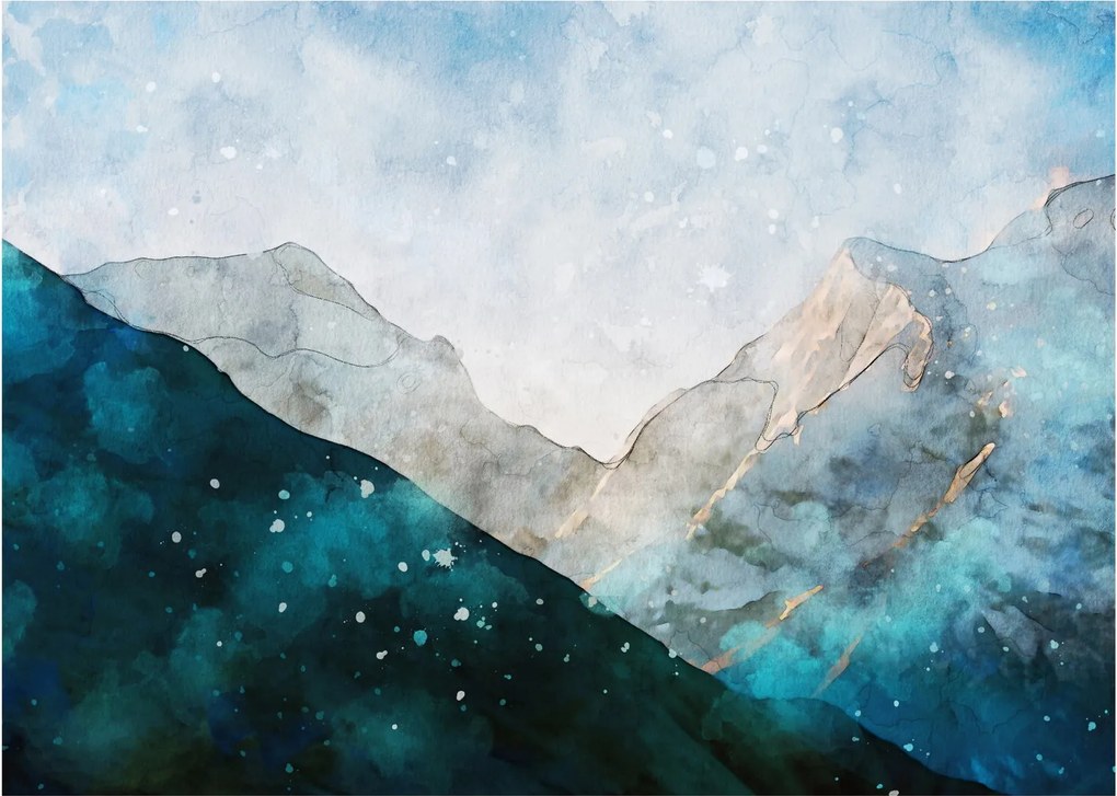 Kép - Hegyek rajza (70x50 cm)