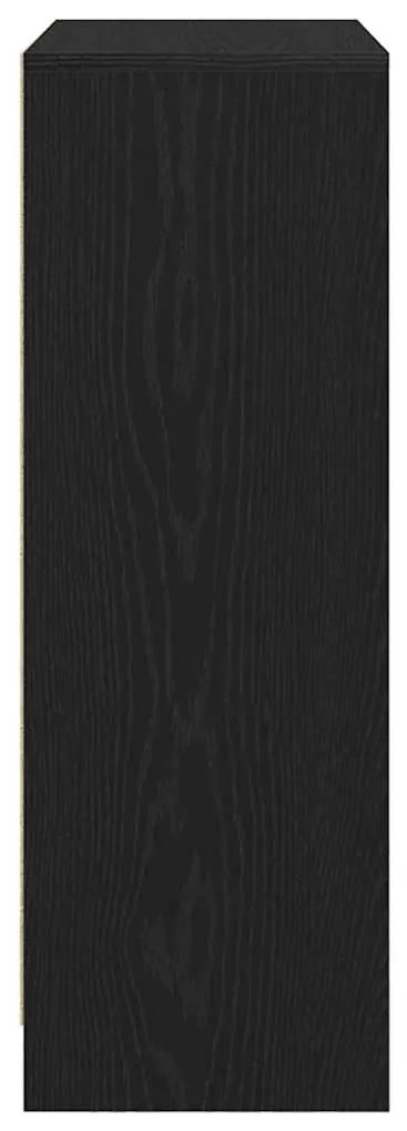 fekete tölgy komód fiókokkal és ajtókkal 73x31x90 cm
