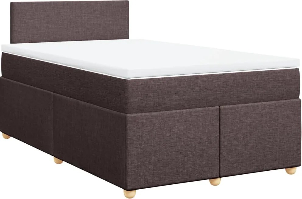 vidaXL sötétbarna szövet rugós ágy matraccal 120 x 190 cm