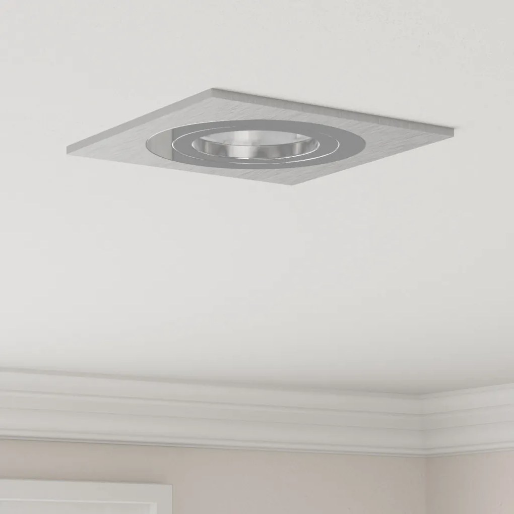 Beépített Spotlámpák 12 db Négyzet GU10 Ezüst 91x91 mm