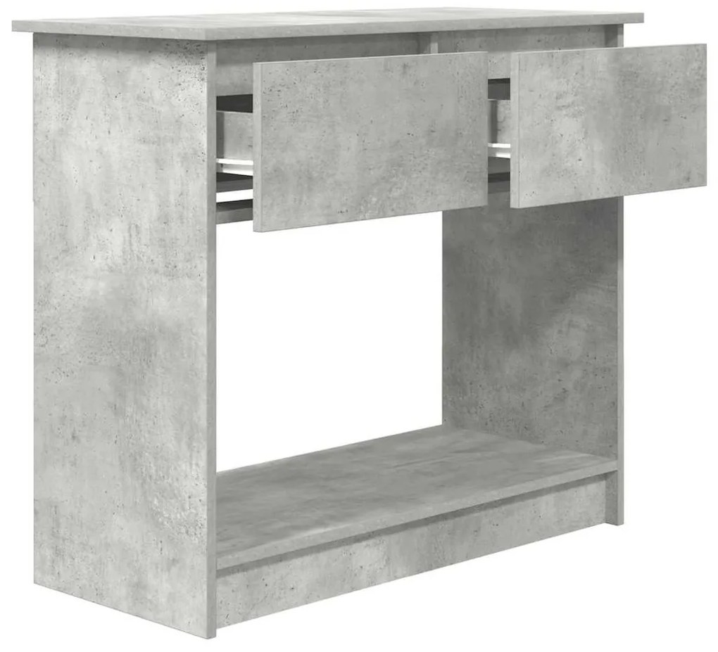 betonszürke konzolasztal fiókokkal 85,5x38,5x74,5 cm