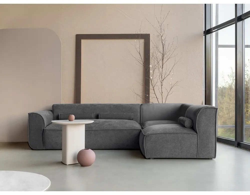Szürke sarokkanapé (jobb oldali) Flex Felix – Miuform