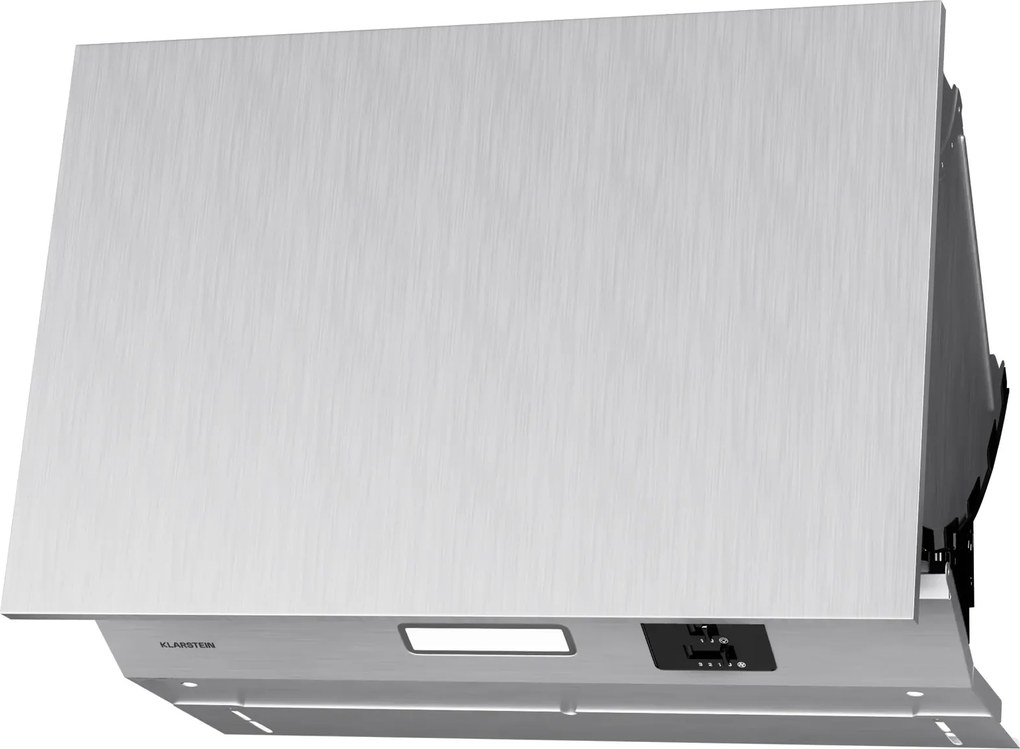 Klarstein Swift Square páraelszívó, beépített páraelszívó, 402 m³/h, EEK C, Elszívás/Recirkuláció, LED