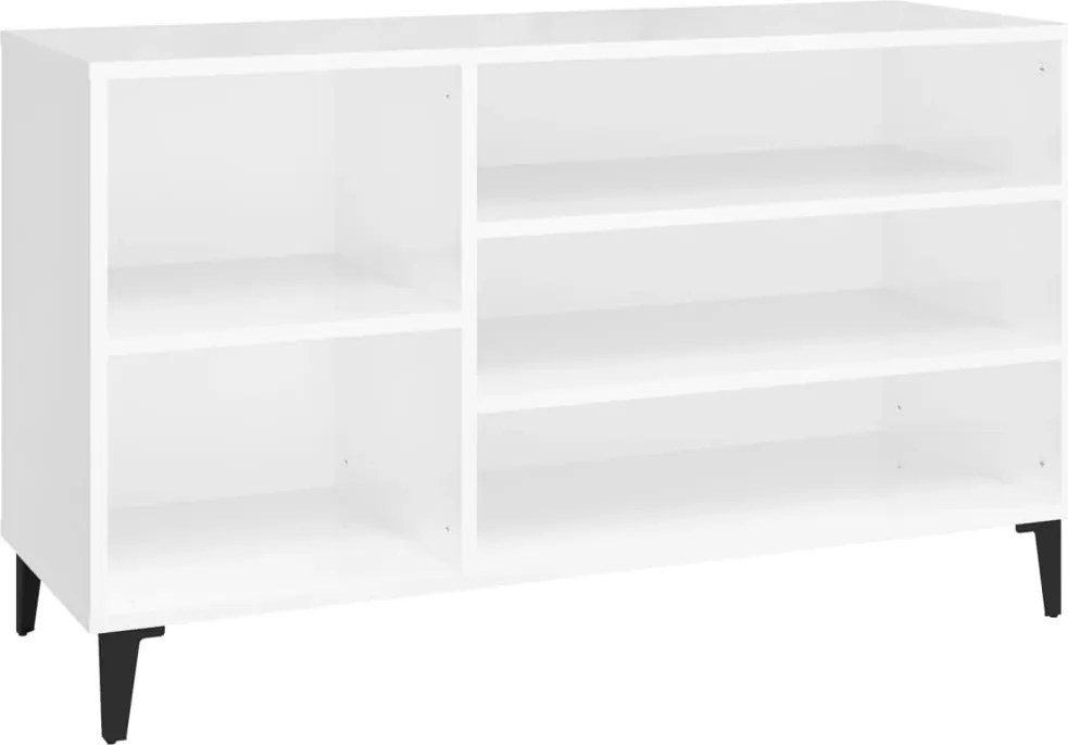 vidaXL magasfényű fehér szerelt fa cipősszekrény 102x36x60 cm