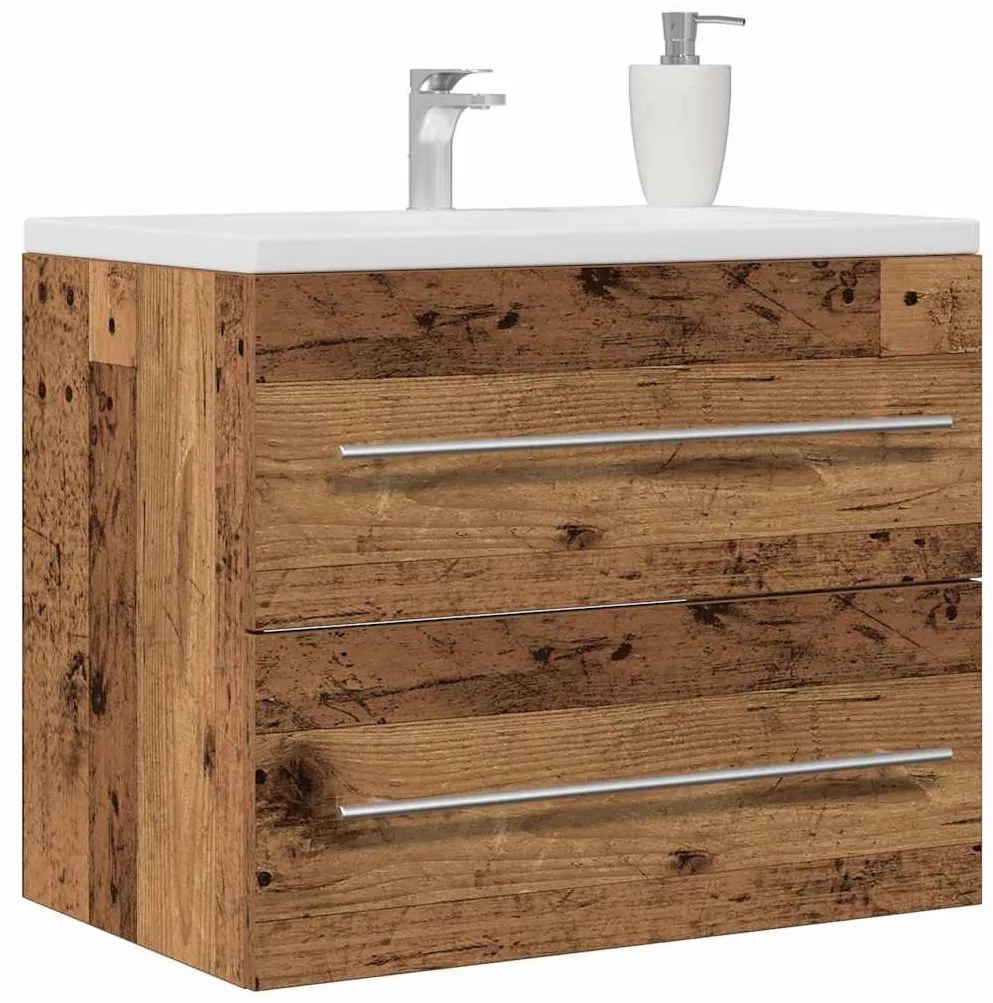 Antik fa szerelt fa mosdószekrény 60x38,5x48 cm
