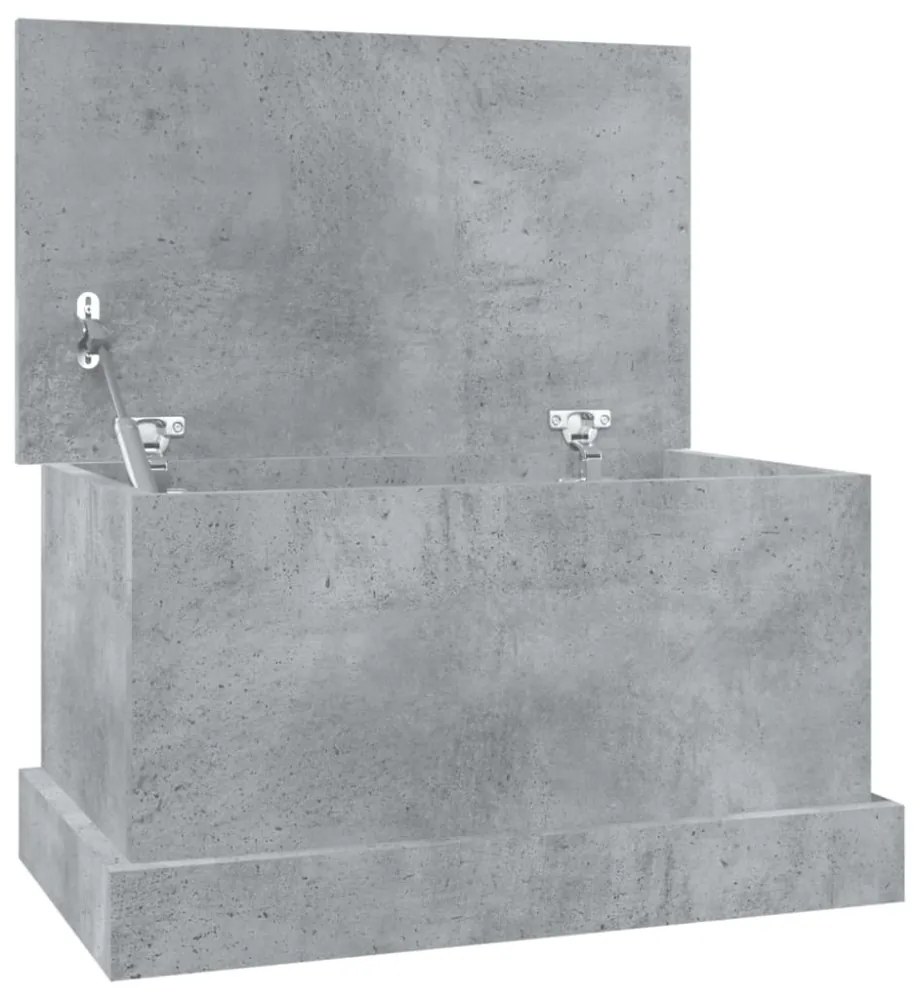 betonszürke szerelt fa tárolóláda 50 x 30 x 28 cm