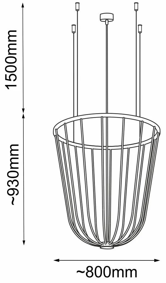 ANTIGO 5143 MOON Modern Led Függesztett Lámpa Fekete GX53 IP20