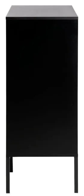 Fekete-natúr színű magas komód tölgyfa dekorral 80x103 cm Seaford – Actona