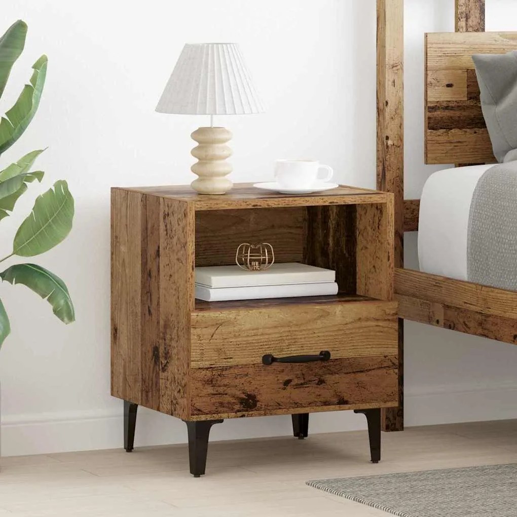 Éjjeliszekrény fiókkal 2 pcs Régi fa 40 x 35 x 47.5 cm Faanyag