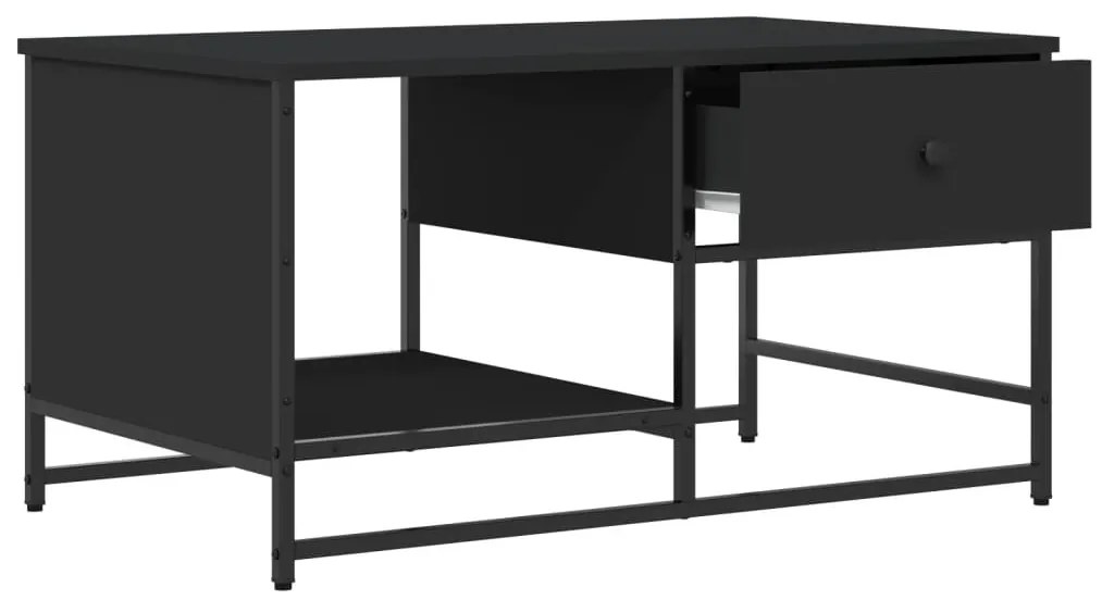 Fekete szerelt fa dohányzóasztal 85,5 x 51 x 45 cm