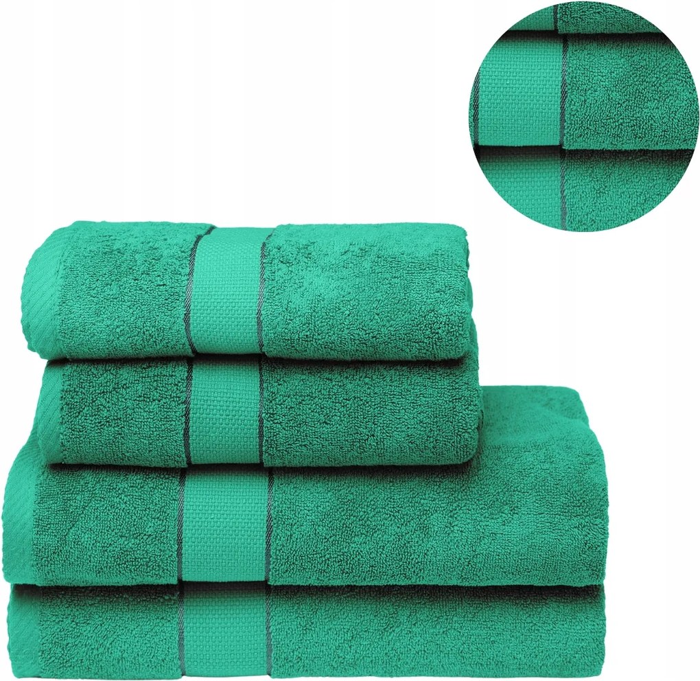 4 db-os fürdőlepedő szett 2x 70x140 2x 50x100 pamut 500g Spa szett