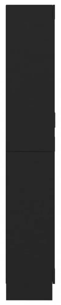 fekete szerelt fa vitrinszekrény 82,5 x 30,5 x 185,5 cm
