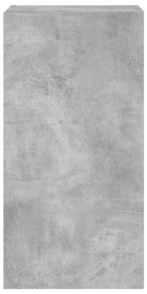 betonszürke falra szerelhető TV-szekrény LED-del 40,5x35x80 cm