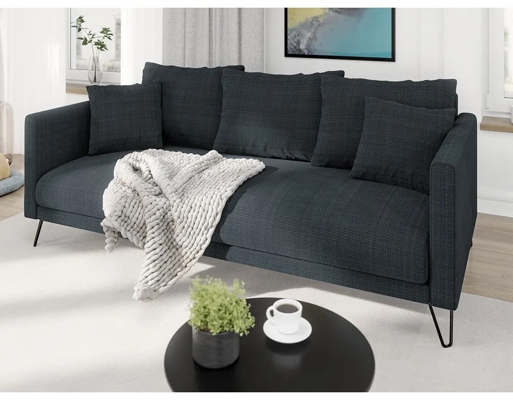 Sötétszürke zsenília kanapé 200 cm Freya – Ropez