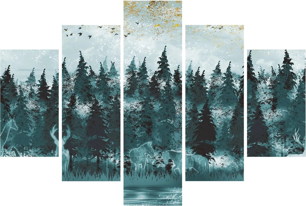 Kép - Állatok az erdőben (150x105 cm)