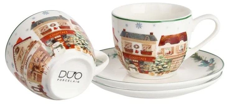 Karácsonyi Porcelán kávés csésze 2 személyes díszdobozban Christmas City 2