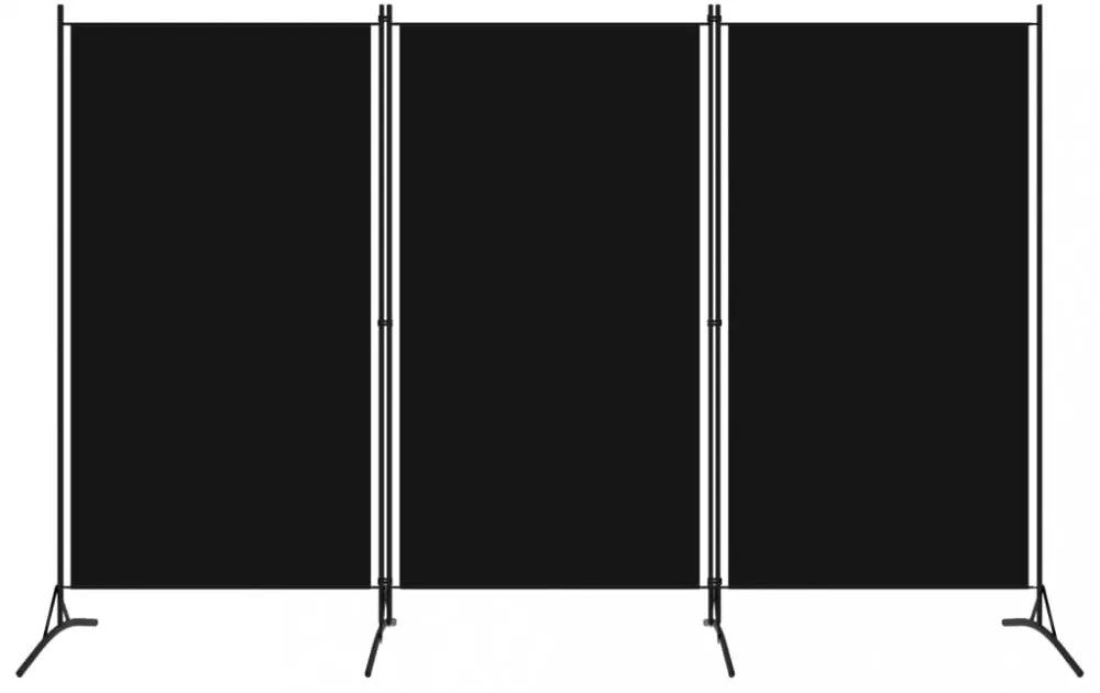 fekete 3 paneles paraván 260 x 180 cm