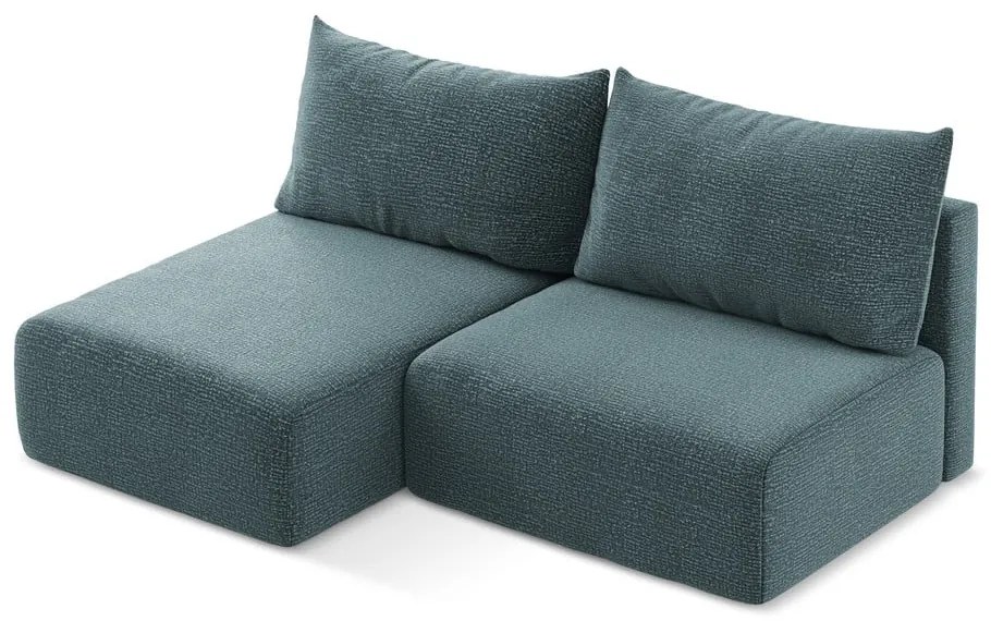 Türkiz kinyitható-tárolóhelyes sarokkanapé (bal oldali) Kalena – Makamii