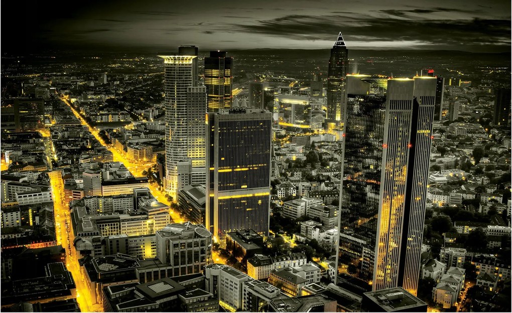 Fotótapéta Éjszakai város Panoráma felhőkarcolók 300x210 Építészet +ragasztó