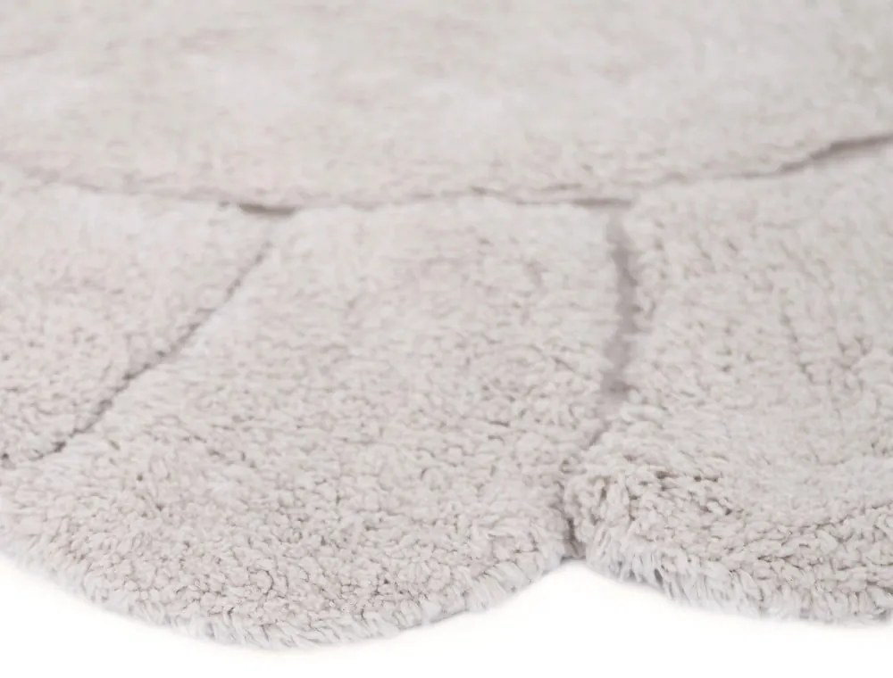 Krémszínű mosható kézi szövésű pamut gyerek szőnyeg ø110 cm Gabrielle – Nattiot