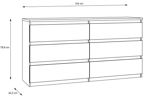 MAO fiókos komód, artisan tölgy
